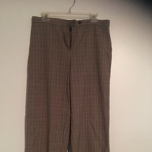 Brown plaid pants with cute light blue striping